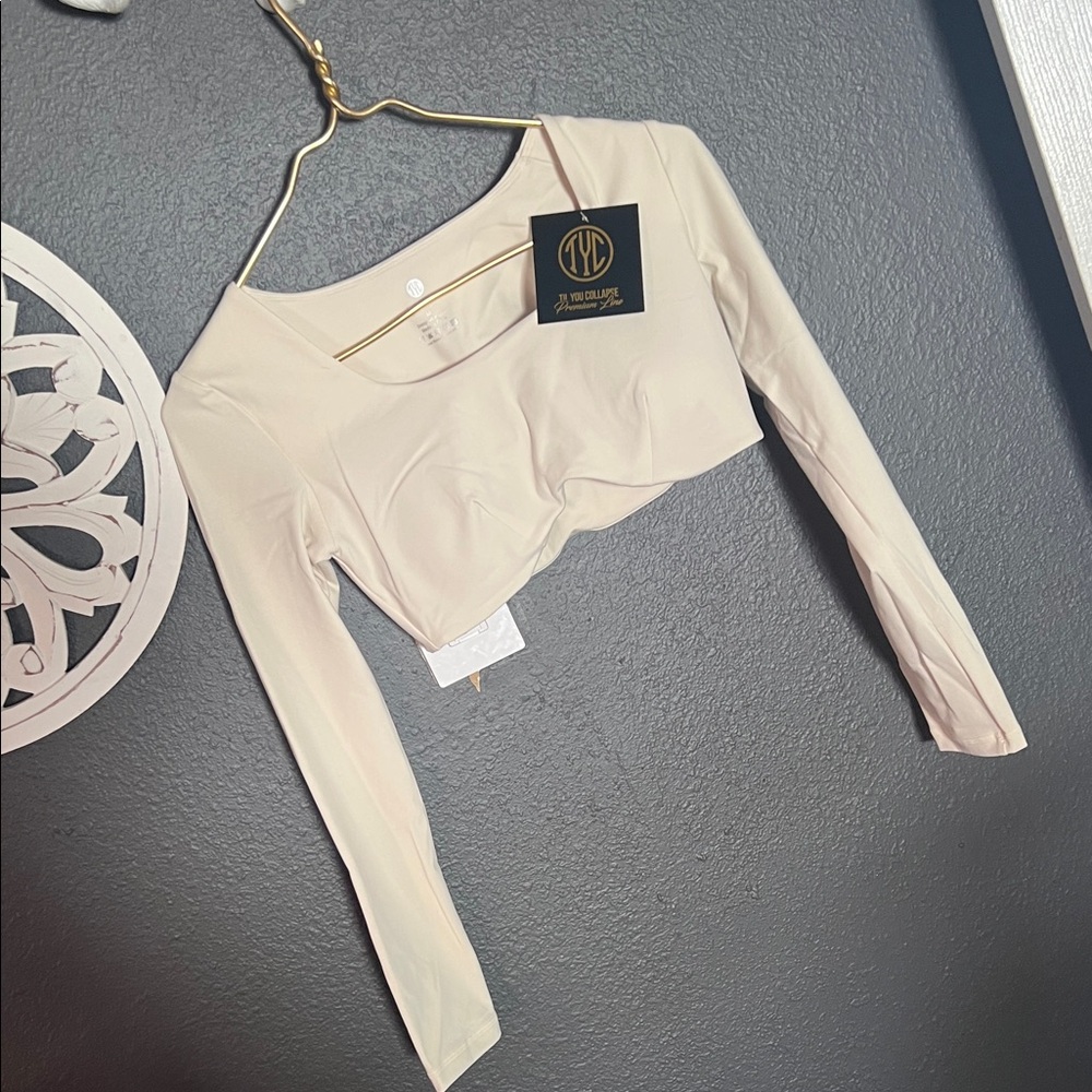 TYC Women's Cream Long Sleeve crop top